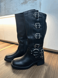 Biker con fibbie nero