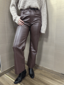 Pantalone ecopelle MIMI'-MUA' mosto