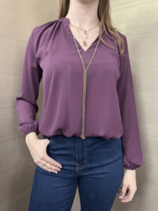 Camicia MIMI'-MUA' bordeaux con collana