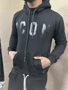 Felpa ICON cappuccio con logo tono su tono