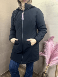 Piumino lungo tessuto tecnico MONT ROSE nero