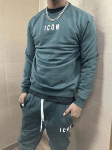 Felpa girocollo ICON verde bosco