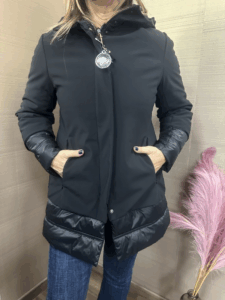 Piumino tessuto tecnico con inserti MONT ROSE nero
