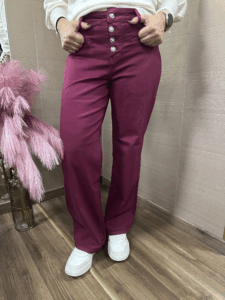 Pantalone TAKE TWO Marty in gabardina bordeaux
