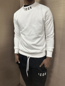 Felpa ICON girocollo logo nel collo