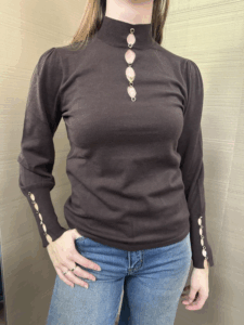 Maglia MOLLY BRACKEN moro cut out