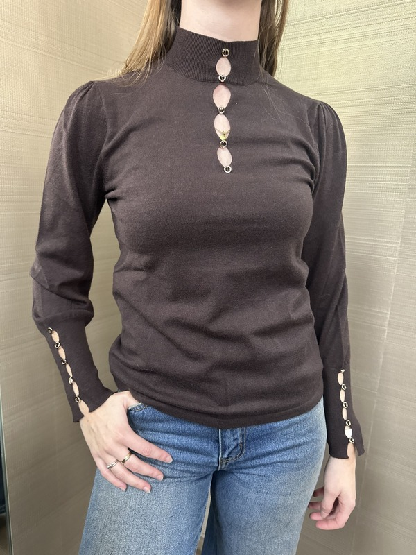 Maglia MOLLY BRACKEN moro cut out