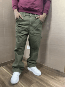 Jeans SOLID modello work verde militare