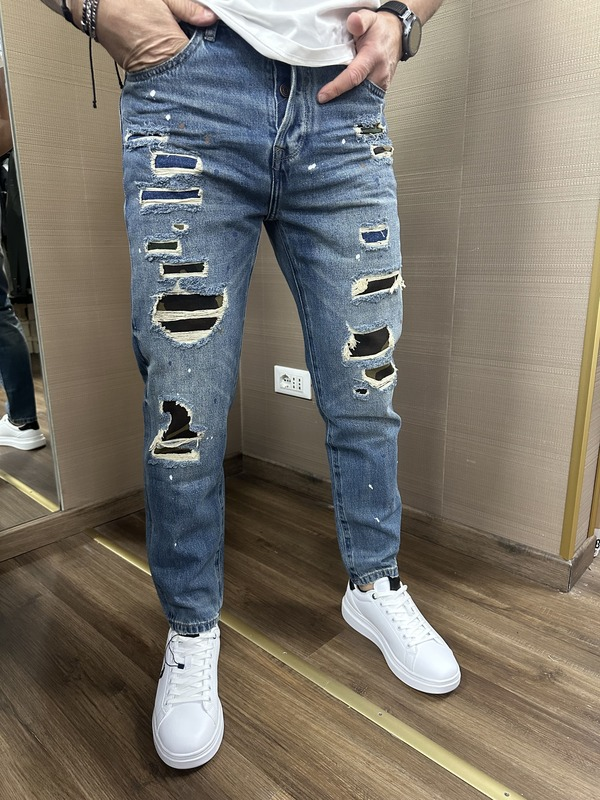 Jeans GIANNI LUPO toppe militari