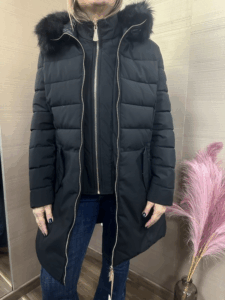 Piumino lungo MARKUP con cappuccio ecofur