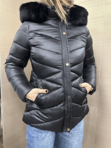 Piumino ARTIGLI lucido nero