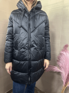 Piumino nero MONT ROSE svasato