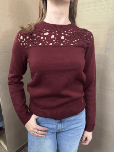 Maglia ARTIGLI ricamo bordeaux