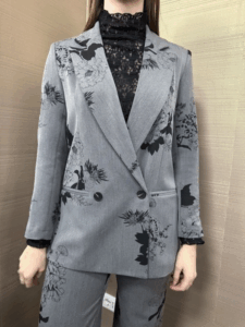 Giacca MIMI'-MUA' stampa floreale fumo