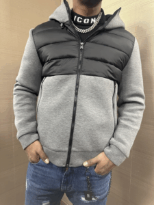 Felpa termica bicolore grigio/nero OVER-D