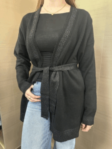Cardigan MARKUP nero con dettagli lurex
