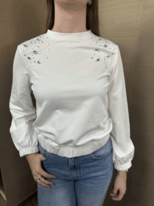 Felpa ARTIGLI bianca gioiello