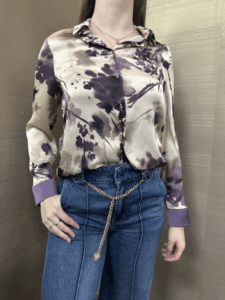 Camicia ARTIGLI fantasia floreale viola