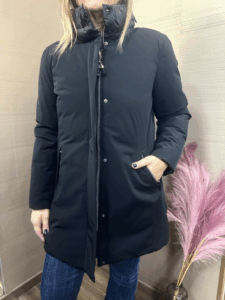 Piumino nero metà tessuto tecnico MONT ROSE