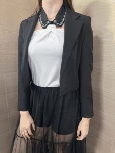 Giacca crop MIMI'-MUA' nera