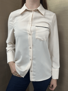 Camicia MIMI'-MUA' con taschino crema