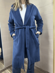 Cappotto frange MIMI-MUA' blu