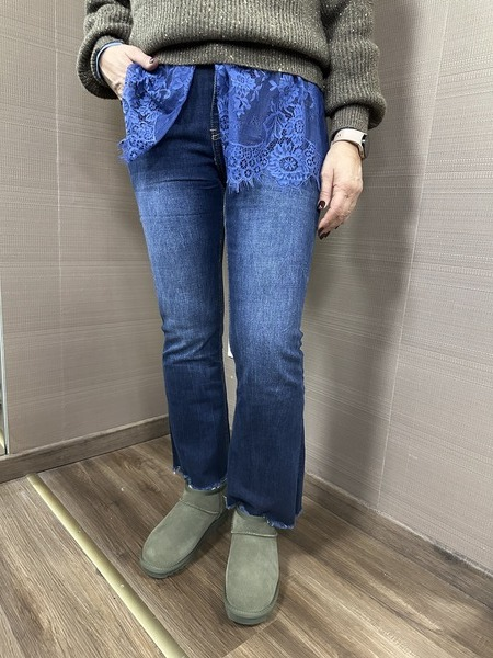 Jeans semi zampa blue denim