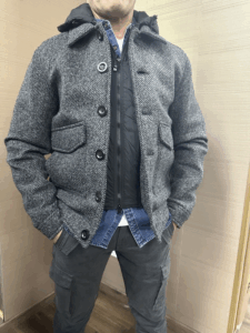 Cappotto spigato GIANNI LUPO nero