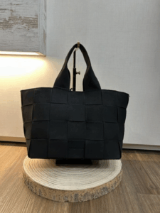 Shopper PASTEL intrecciata nera