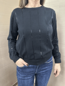 Maglia girocollo MIMI-MUA' con paillettes