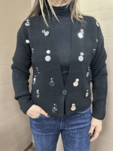 Cardigan MIMI-MUA' con paillettes