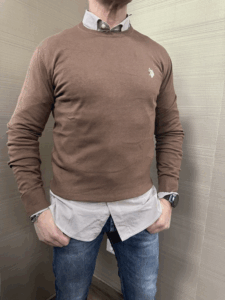 Maglia girocollo US POLO tabacco