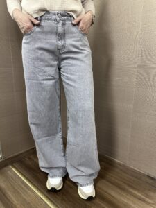 Jeans ELISA wide leg grigio TAKE TWO