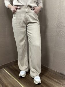 Jeans wide leg tencel beige TAKE TWO