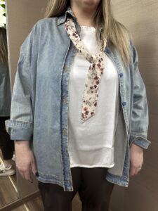 Camicia jeans over con foulard a fiori SUSY STAR