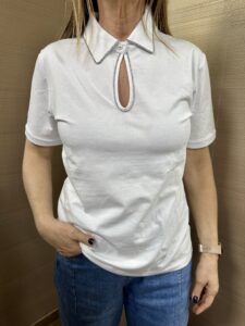 T-shirt polo con brillantini MIMI'-MUA'