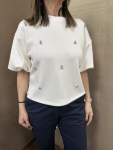 Felpa con brillanti e maniche a palloncino MIMI'-MUA'